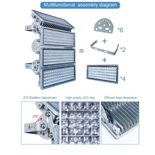 Assembly diagram for 400W LED Basketball Court Lights